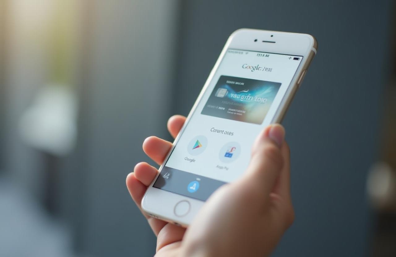 Digital gift card on mobile device with Apple Pay and Google Pay integration